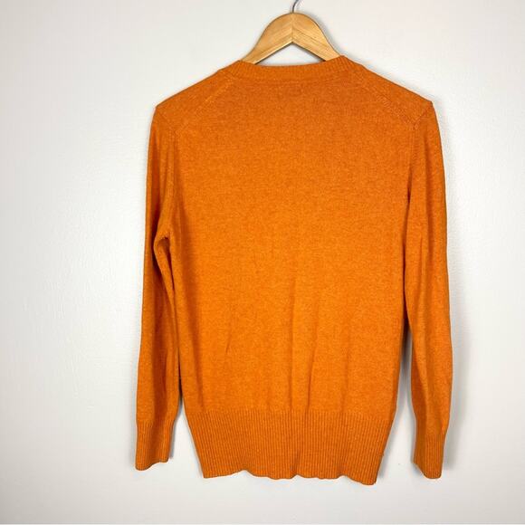 Barbour V-neck long sleeve sweater pullover wool blend women’s size 6 orange - Picture 5 of 7